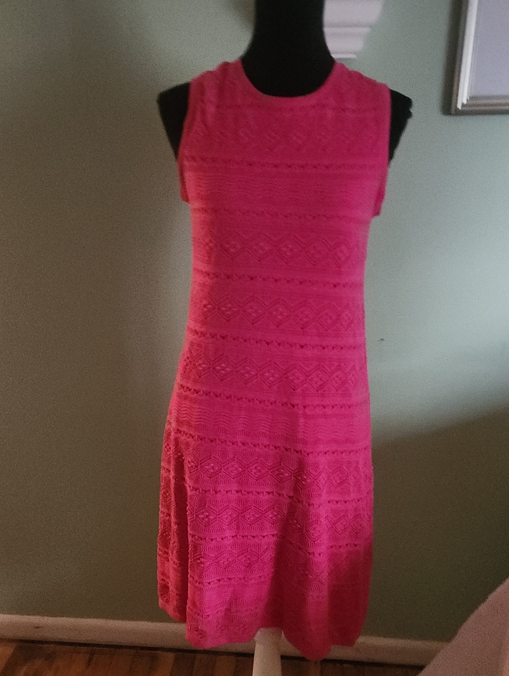 Eliza J Hot Pink Sleeveless Knit A-Line Mini Dress